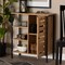 Baxton Studio Vander Contemporary Oak Brown Finished Wood and Black Metal 1-Door Shoe Storage Cabinet 189-11751-ZORO - alternate 7